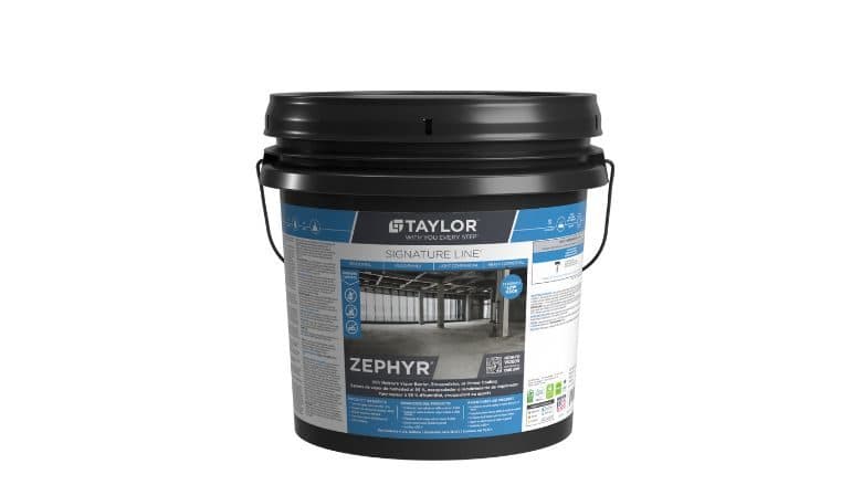 Cover Image for Taylor Adhesive Zephyr Serves as a Moisture Vapor Barrier, Encapsulator and Primer Coating